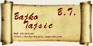 Bajko Tajsić vizit kartica